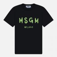Мужская футболка  Brush Stroke Logo, цвет чёрный, размер M MSGM