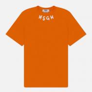 Мужская футболка  Collar Brush Stroke Print, цвет оранжевый, размер XL MSGM