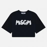 Женская футболка  New Logo Brush, цвет чёрный, размер S MSGM