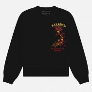 Мужская толстовка  Dragon Map Vintage Crew Neck, цвет чёрный, размер S MAHARISHI