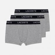 Комплект мужских трусов  Underwear 3-Pack Boxer Casual, цвет серый, размер XS Lacoste