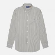 Мужская рубашка  Striped Poplin Slim Fit, цвет зелёный, размер XL Polo Ralph Lauren