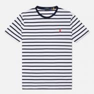 Мужская футболка  Classic Fit Striped Jersey, цвет белый, размер M Polo Ralph Lauren