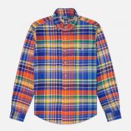 Мужская рубашка  Madras Classic Fit, цвет оранжевый, размер L Polo Ralph Lauren