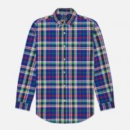 Мужская рубашка  Plaid Poplin Custom Fit, цвет синий, размер M Polo Ralph Lauren