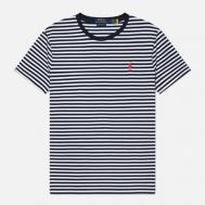 Мужская футболка  Embroidered Logo Stripe Custom Slim, цвет синий, размер XL Polo Ralph Lauren