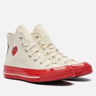 Кеды  x Comme des Garcons Play Chuck 70 Hi, цвет бежевый, размер 39 EU Converse