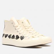 Кеды  x Comme des Garcons Play Chuck 70 Multi Heart Hi, цвет бежевый, размер 39 EU Converse