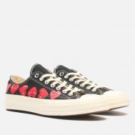 Мужские кеды  x Comme des Garcons Play Chuck 70 Multi Heart Low, цвет чёрный, размер 40 EU Converse