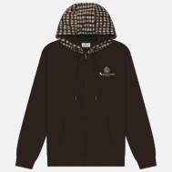 Мужская толстовка  Active Club Check Full Zip Merino Hoodie, цвет коричневый, размер S Aquascutum