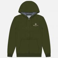 Мужская толстовка  Active Small Logo Full Zip Hoodie, цвет оливковый, размер S Aquascutum