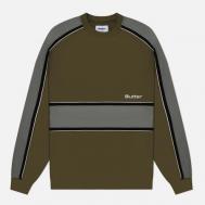 Мужская толстовка  Division Crewneck, цвет оливковый, размер S BUTTER GOODS