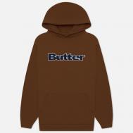 Мужская толстовка  Logo Denim Applique Pullover Hoodie, цвет коричневый, размер XL BUTTER GOODS