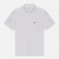 Мужская рубашка  Regular Fit Button-Up Collar Linen, цвет белый, размер 41 Lacoste
