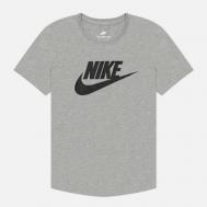 Женская футболка  Essentials Logo, цвет серый, размер M Nike