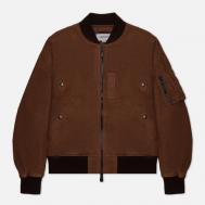Мужская куртка бомбер  MA-1 Leather, цвет коричневый, размер M EASTLOGUE