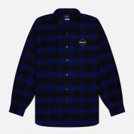 Мужская рубашка  Big Logo Baggy Flannel, цвет синий, размер M F.C. Real Bristol