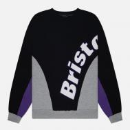 Мужская толстовка  Big Logo Paneled Crew Neck, цвет чёрный, размер S F.C. Real Bristol