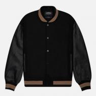 Мужская куртка бомбер  Cowhide Leather Varsity, цвет чёрный, размер M FrizmWORKS