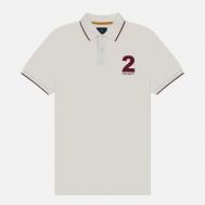 Мужское поло  Heritage Number, цвет белый, размер XL Hackett