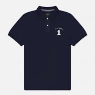 Мужское поло  Heritage Number, цвет синий, размер XL Hackett
