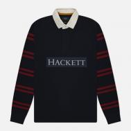 Мужской лонгслив  Heritage Stripe Rugby, цвет синий, размер XL Hackett