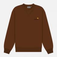 Мужская толстовка  American Script, цвет коричневый, размер S Carhartt WIP