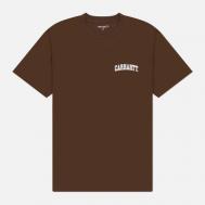 Мужская футболка  University Script, цвет коричневый, размер S Carhartt WIP