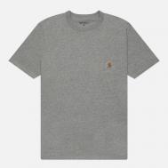 Мужская футболка  Pocket Logo, цвет серый, размер XXL Carhartt WIP
