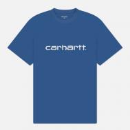 Мужская футболка  Script, цвет голубой, размер M Carhartt WIP