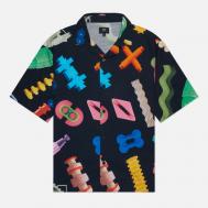 Мужская рубашка  Modular All Over Print Crepe, цвет чёрный, размер XL Edwin