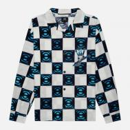 Мужская рубашка  Digital Check All Over Print Crepe, цвет синий, размер XS Edwin