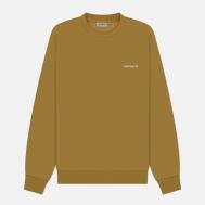 Мужская толстовка  Script Embroidery Polycotton, цвет бежевый, размер L Carhartt WIP