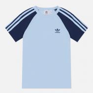 Женская футболка  Originals 3-Stripes Raglan Slim, цвет голубой, размер S Adidas