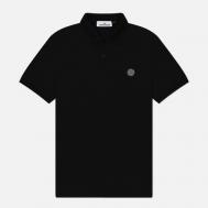 Мужское поло  Compass Patch, цвет чёрный, размер S Stone Island