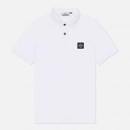 Мужское поло  Compass Patch, цвет белый, размер M Stone Island