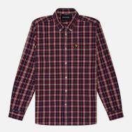 Мужская рубашка  Washed Check Poplin, цвет бордовый, размер S Lyle & Scott
