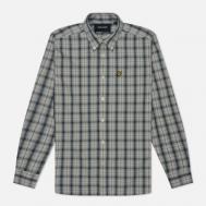 Мужская рубашка  Washed Check Poplin, цвет серый, размер L Lyle & Scott