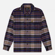 Мужская рубашка  Check Flannel Overshirt, цвет синий, размер L Lyle & Scott