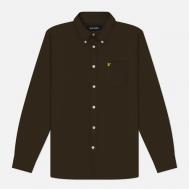 Мужская рубашка  Plain Oxford, цвет оливковый, размер L Lyle & Scott