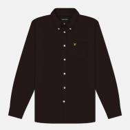 Мужская рубашка  Plain Oxford, цвет коричневый, размер M Lyle & Scott