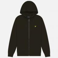 Мужская толстовка  Zip Through Hoodie Regular, цвет оливковый, размер L Lyle & Scott