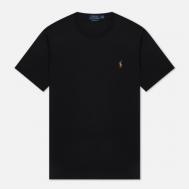 Мужская футболка  Custom Slim Fit Interlock, цвет чёрный, размер XS Polo Ralph Lauren