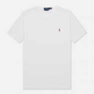Мужская футболка  Custom Slim Fit Interlock, цвет белый, размер XS Polo Ralph Lauren