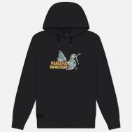 Мужская толстовка  Roses Hoodie, цвет чёрный, размер S Peaceful Hooligan