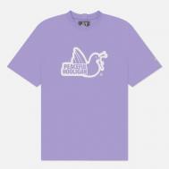 Мужская футболка  Outline Dove, цвет фиолетовый, размер XXL Peaceful Hooligan