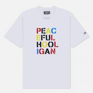 Мужская футболка  Stencil Happy Monday, цвет белый, размер XL Peaceful Hooligan