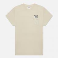 Мужская футболка  Lord Nermal Pocket, цвет бежевый, размер M RIPNDIP