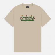 Мужская футболка  Field Friends, цвет бежевый, размер S RIPNDIP