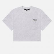 Женская футболка  Lord Nermal Cropped Pocket, цвет серый, размер M RIPNDIP